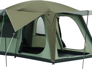 4-6 Person Camping Tent with 3 Door 2 Room Large Family Cabin Tents, Double Layer Waterproof Portable Glamping Tent, Big Tents for Outdoor Camping Hiking and Backpacking