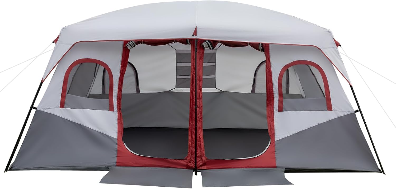 10 Person Tent | Large Multi Room Tent for Family | Included Tent Gear Loft Organizer for Camping Accessories | Portable Cabin Huge Tent with Carry Bag for Outdoor Car Camping,Family Tent