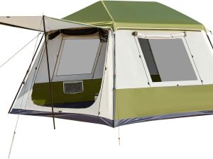 Instant Cabin Tent 4/6/8/10 Person, Family Large Camping Tent, 60s Easy Setup with Rainfly & Waterproof Portable with Carry Bag for Family Activities, 4 Season