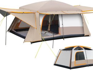 Camping Tent 4-6 Person, Double Layer, Multi-Room Family Cabin Tents with 3 Doors, Mesh Windows, Rainfly & Windproof, Large Waterpoof Tents for Outdoor Camping Hiking Picnic Gathering