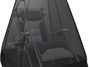 1-Person Camping Chair Pop up Tent, 47"x47"x59" See Through Single Mesh Tent Bugs Barrier Mosquito Net 2 Zipper Doors Outdoor Sports Pod Shelter with Bag for Fishing, Not Included Chair