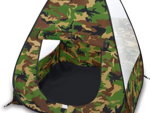 Military Pop Up Play Tent - Collapsible Army Indoor Outdoor Camouflage Playhouse Hunting Toy for Kids